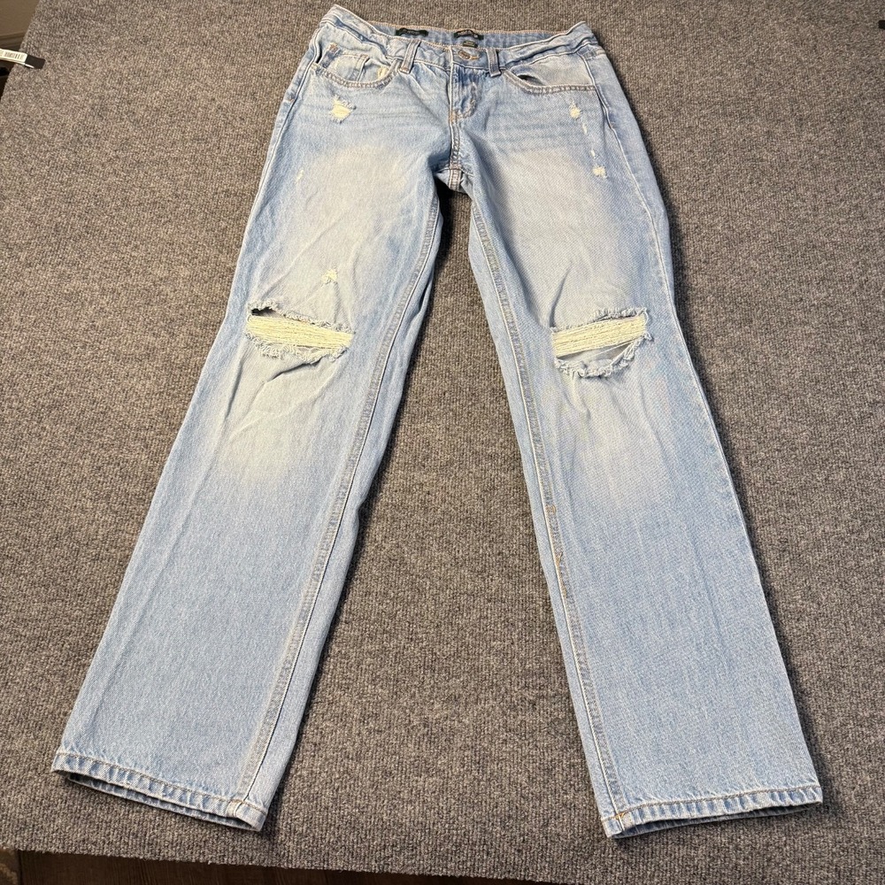 Wild Fable Mid Rise Straight Distressed Jeans Light Wash EasyRigid Size 2